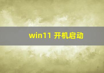 win11 开机启动